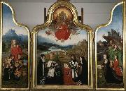 Jan Mostaert Triptych with the last judgment and donors oil on canvas